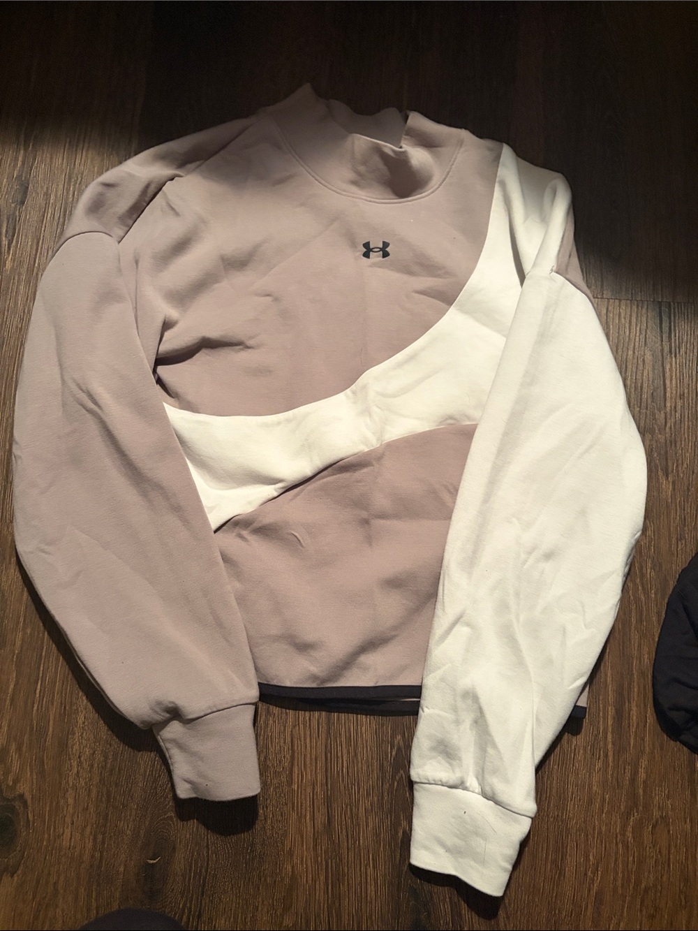 Under Armour Men's Crewneck Sweatshirt - Taupe & White Colorblock
